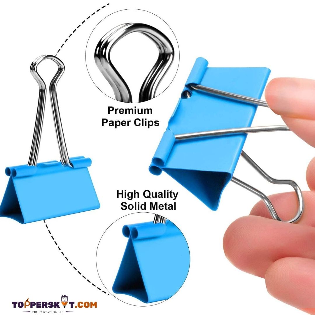 WorldOne Coloured Binder Clip -19mm : Vibrant and Reliable Document Organization ( Pack of 10 ) - Topperskit LLP
