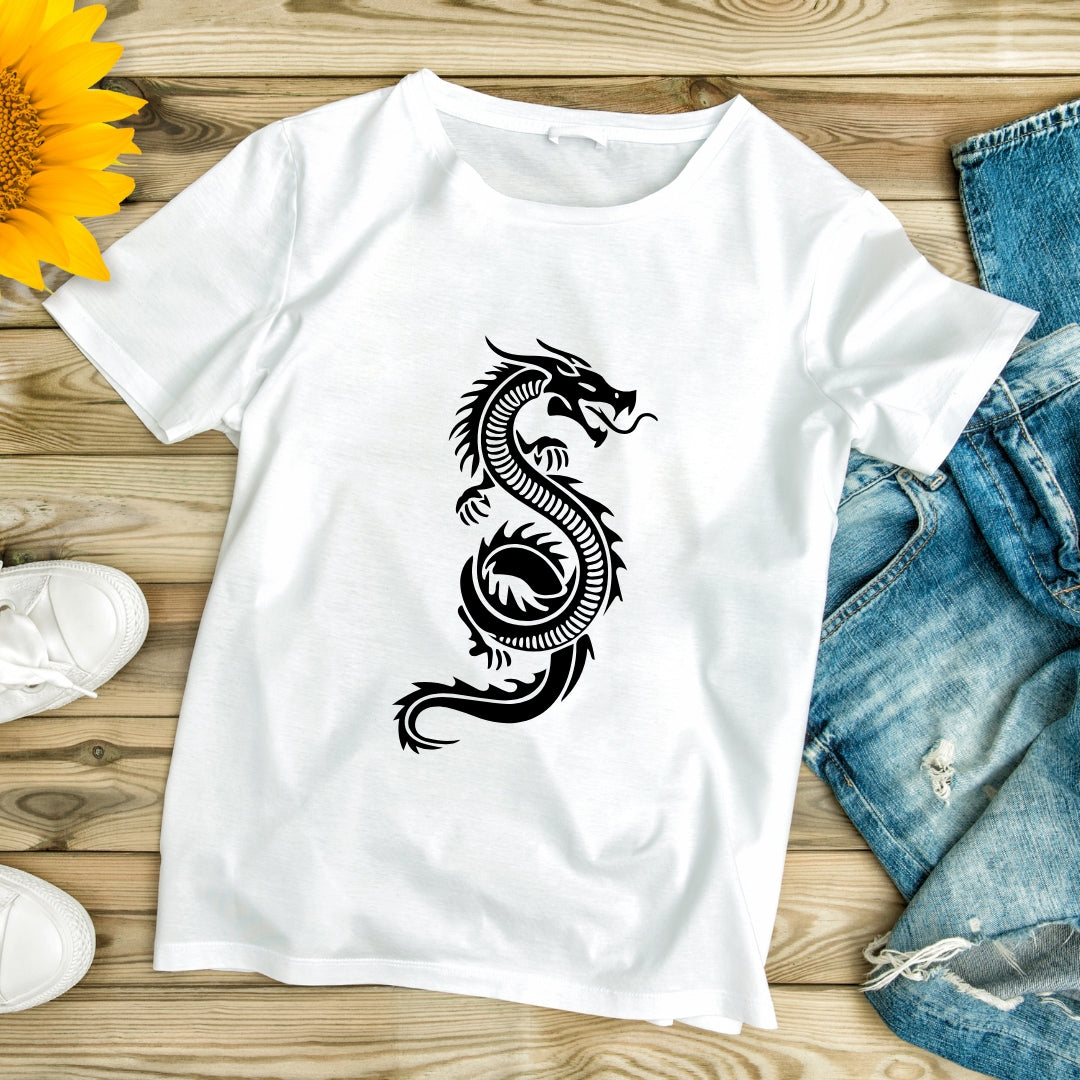 White Printed T-Shirt – Stylish & Comfortable (Pack f 1)