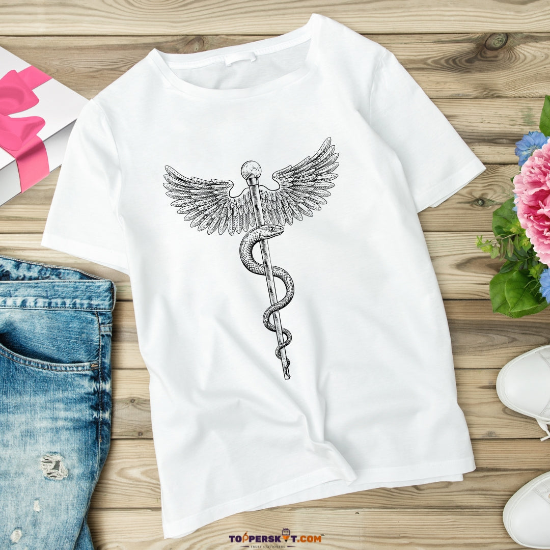 White Printed T-Shirt – Stylish & Comfortable (Pack f 1)
