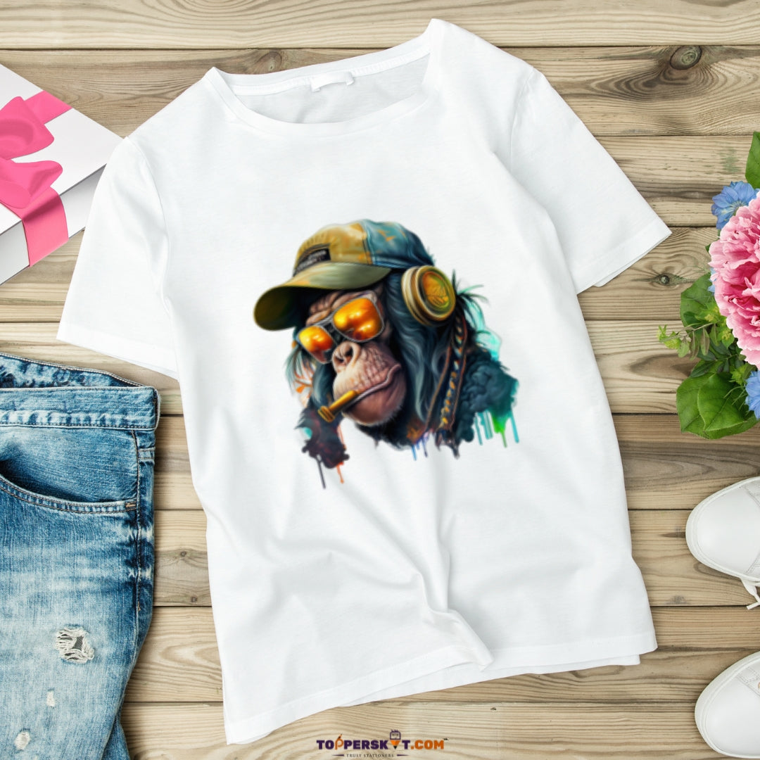 White Printed T-Shirt – Stylish & Comfortable (Pack f 1)