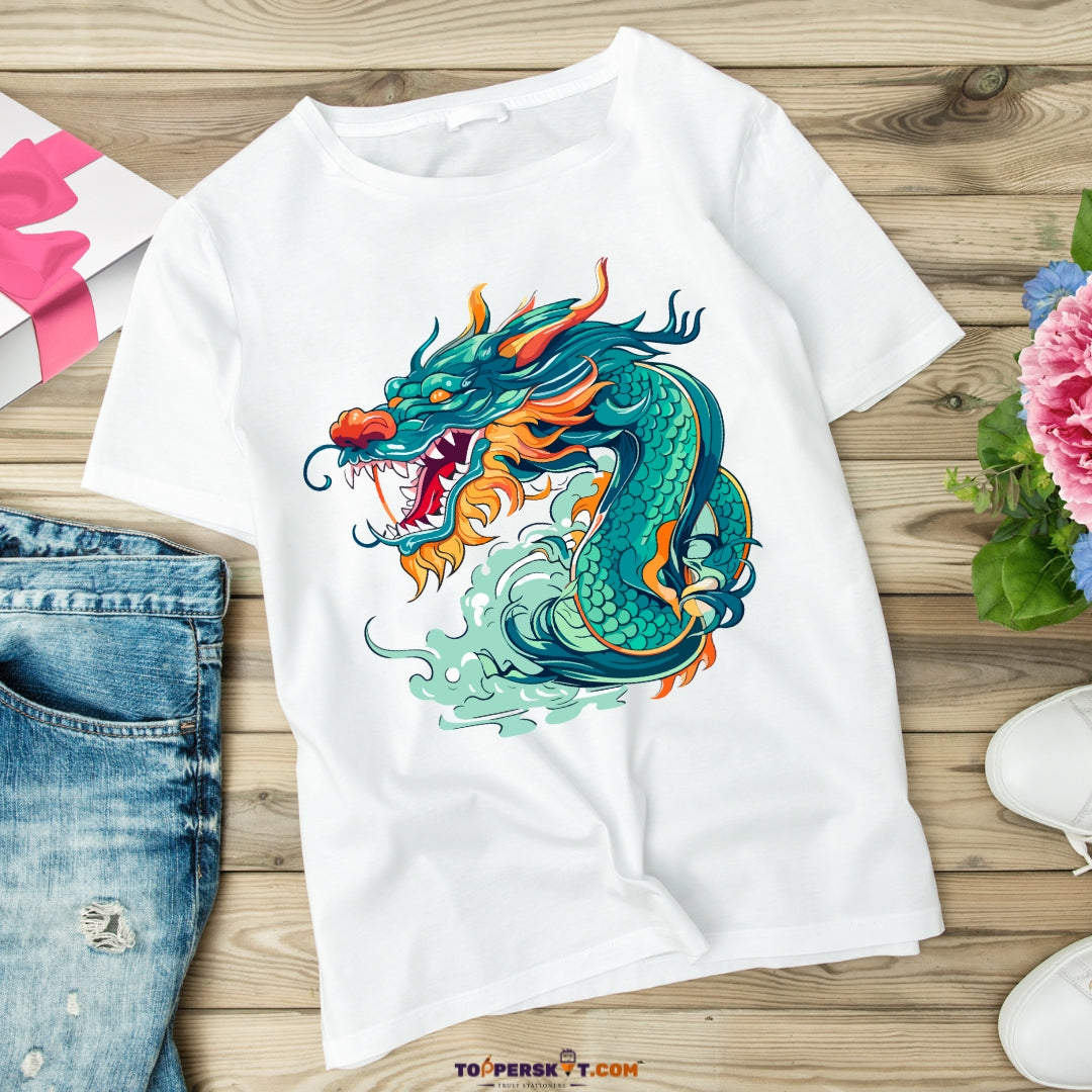 White Printed T-Shirt – Stylish & Comfortable (Pack f 1)