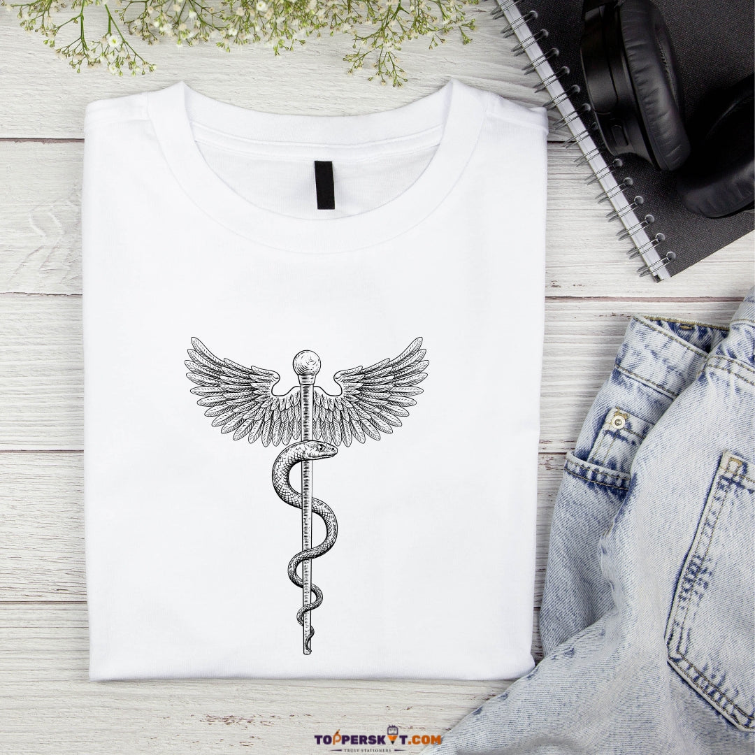 White Printed T-Shirt – Stylish & Comfortable (Pack f 1)