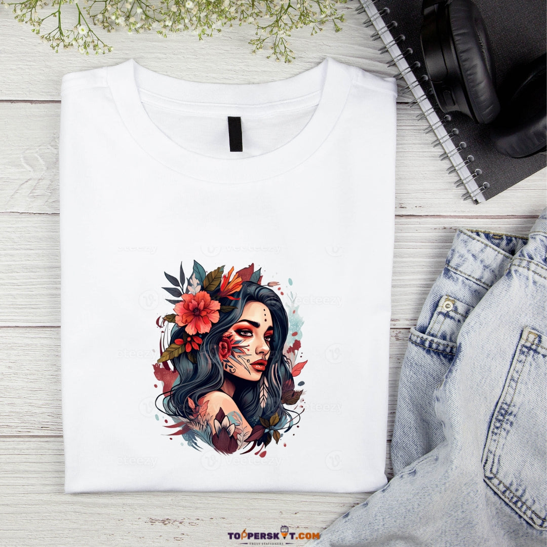 White Printed T-Shirt – Stylish & Comfortable (Pack f 1)