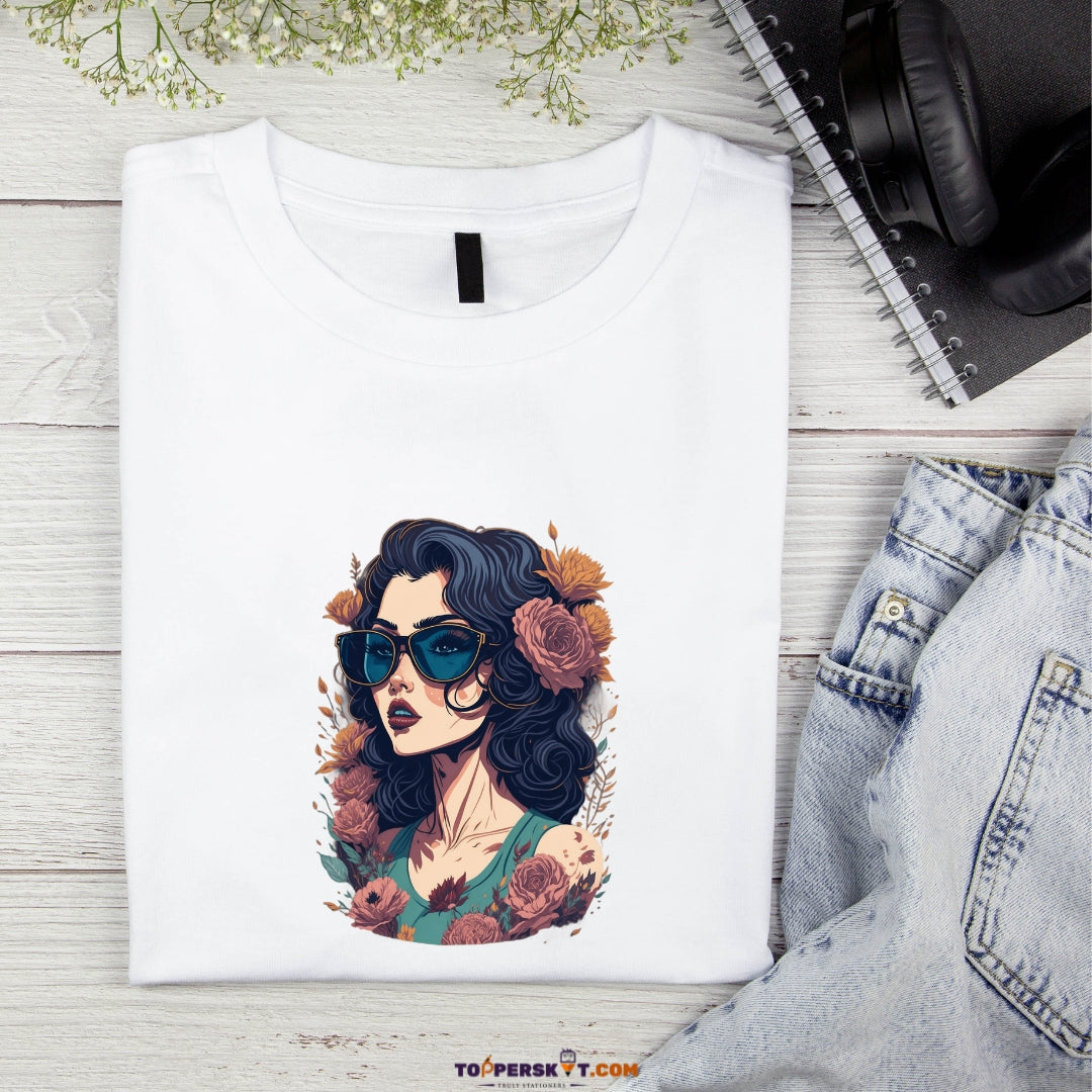 White Printed T-Shirt – Stylish & Comfortable (Pack f 1)