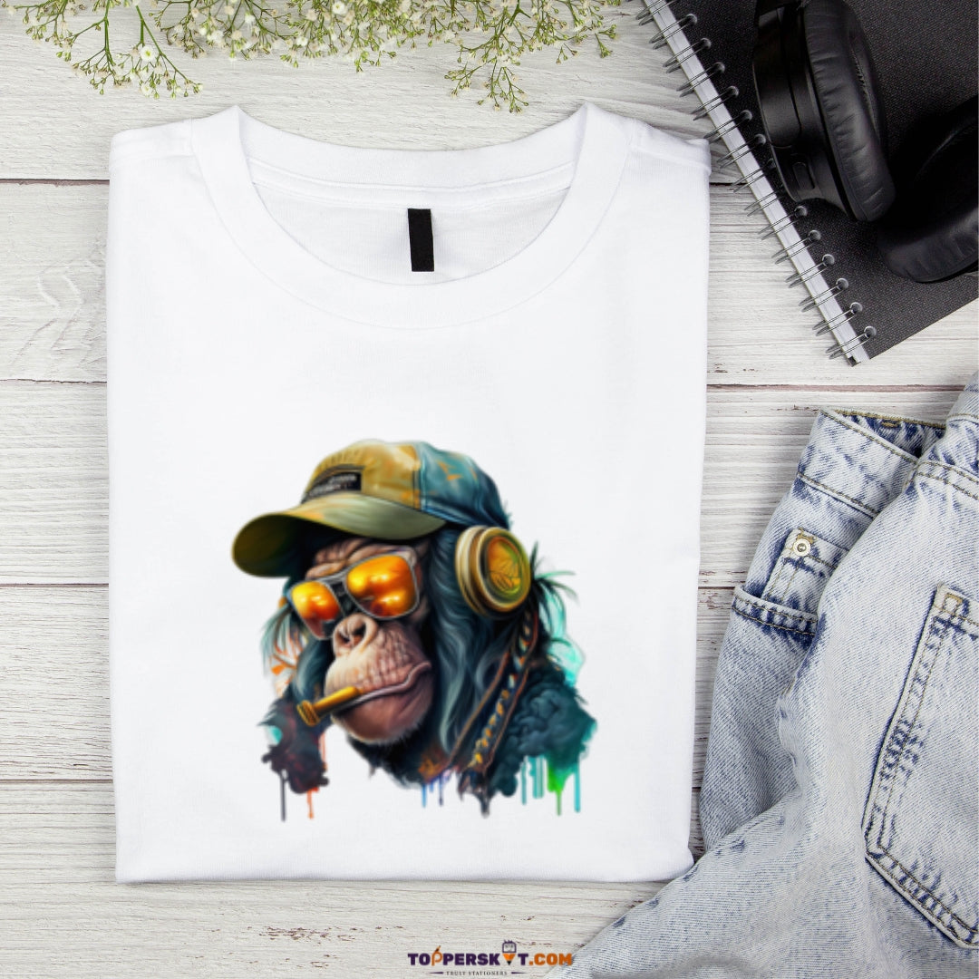 White Printed T-Shirt – Stylish & Comfortable (Pack f 1)