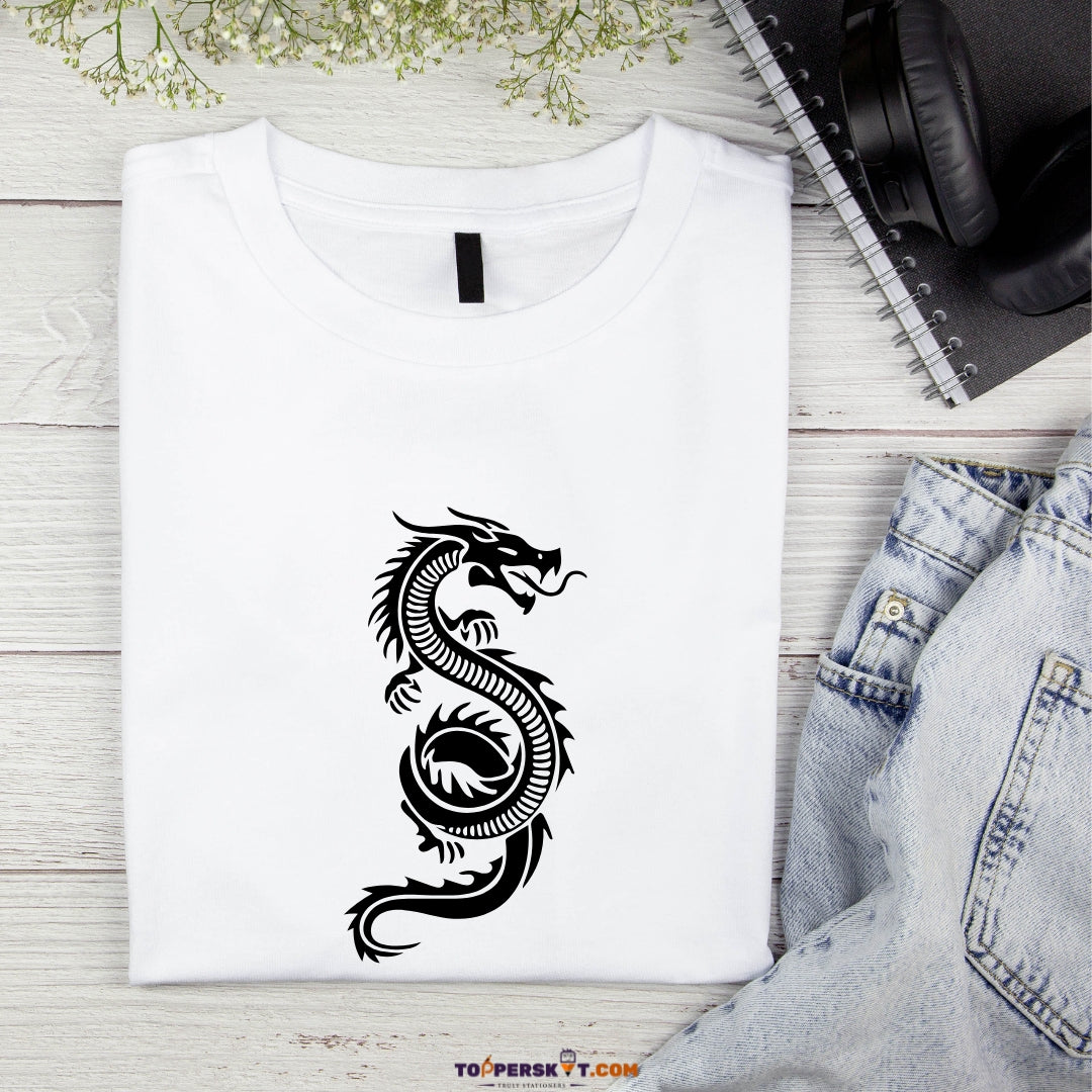 White Printed T-Shirt – Stylish & Comfortable (Pack f 1)