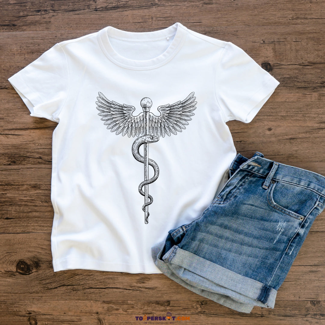 White Printed T-Shirt – Stylish & Comfortable (Pack f 1)