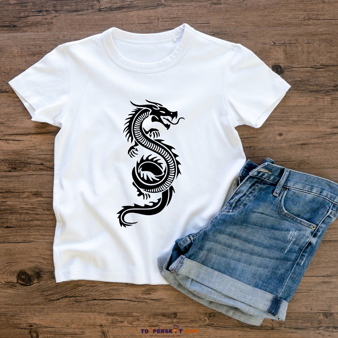 White Printed T-Shirt – Stylish & Comfortable (Pack f 1)