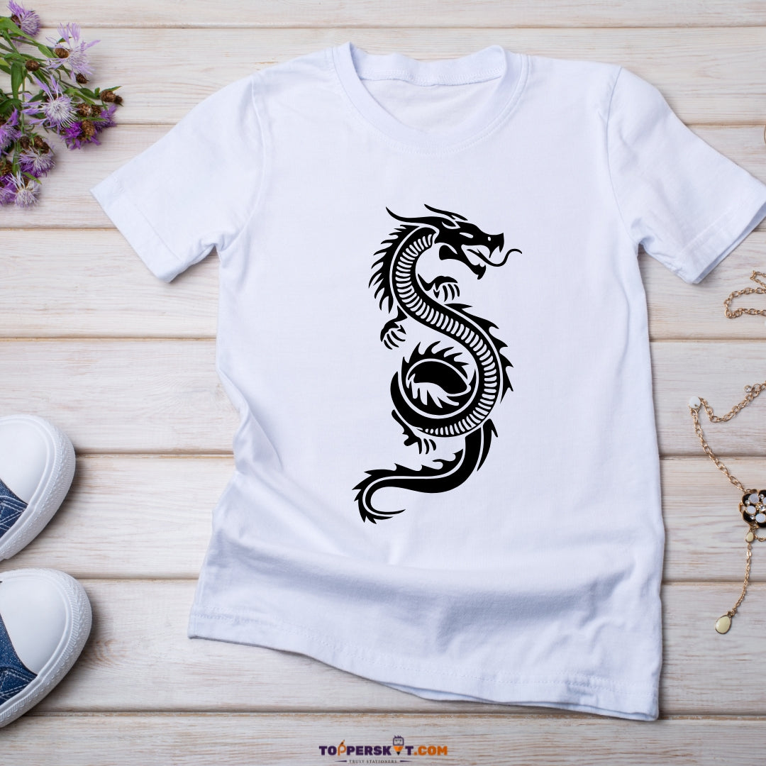 White Printed T-Shirt – Stylish & Comfortable (Pack f 1)