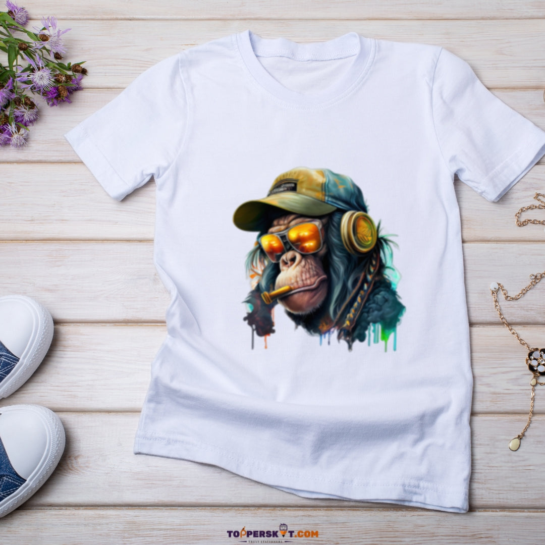 White Printed T-Shirt – Stylish & Comfortable (Pack f 1)