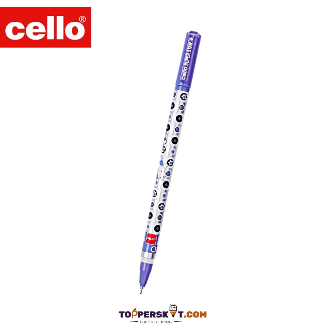 Cello Super Star Gel Pen Set – Blue: Elegance in Every Stroke ( Pack of 5 ) - Topperskit LLP