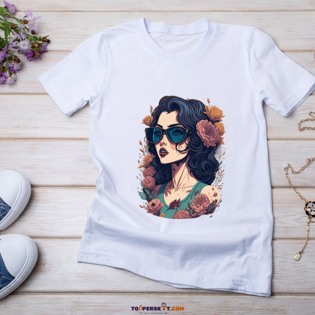 White Printed T-Shirt – Stylish & Comfortable (Pack f 1)
