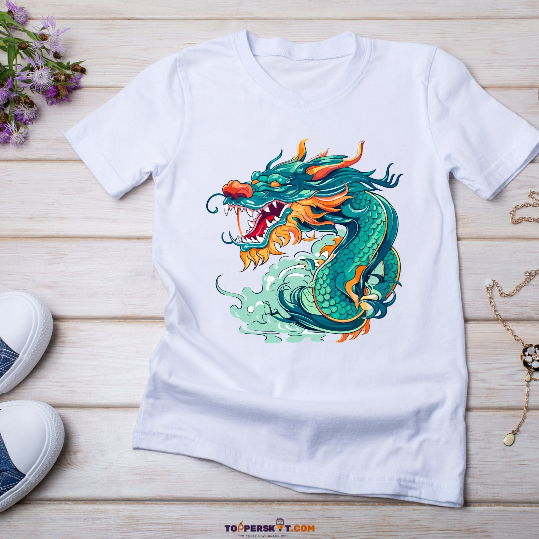 White Printed T-Shirt – Stylish & Comfortable (Pack f 1)