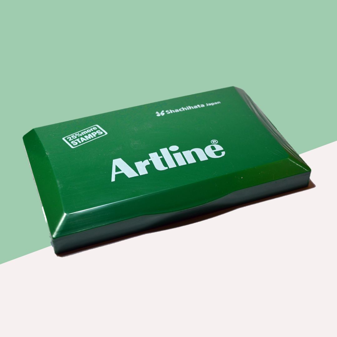 Artline Stamp Pad - Green : Perfect for Precise Stamping ( Pack of 1 ) - Topperskit LLP
