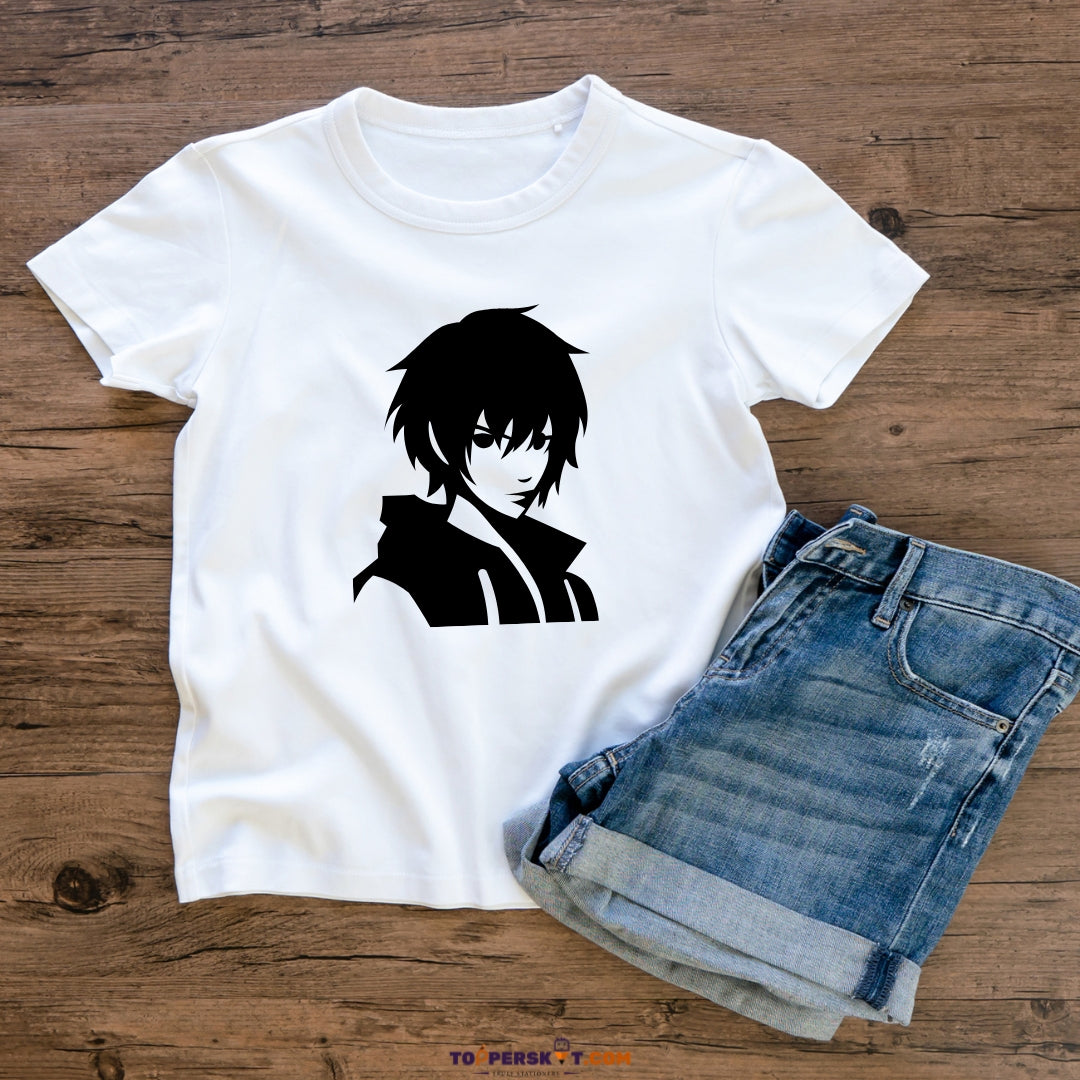 White Printed T-Shirt – Stylish & Comfortable - Size: Small (Pack f 1)