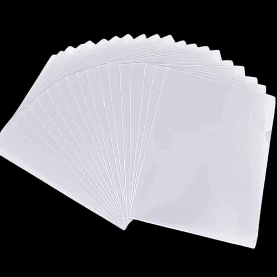 Worldone Clear Folder - Premium Plastic Folder for Organizing Documents ( Pack Of 20 )