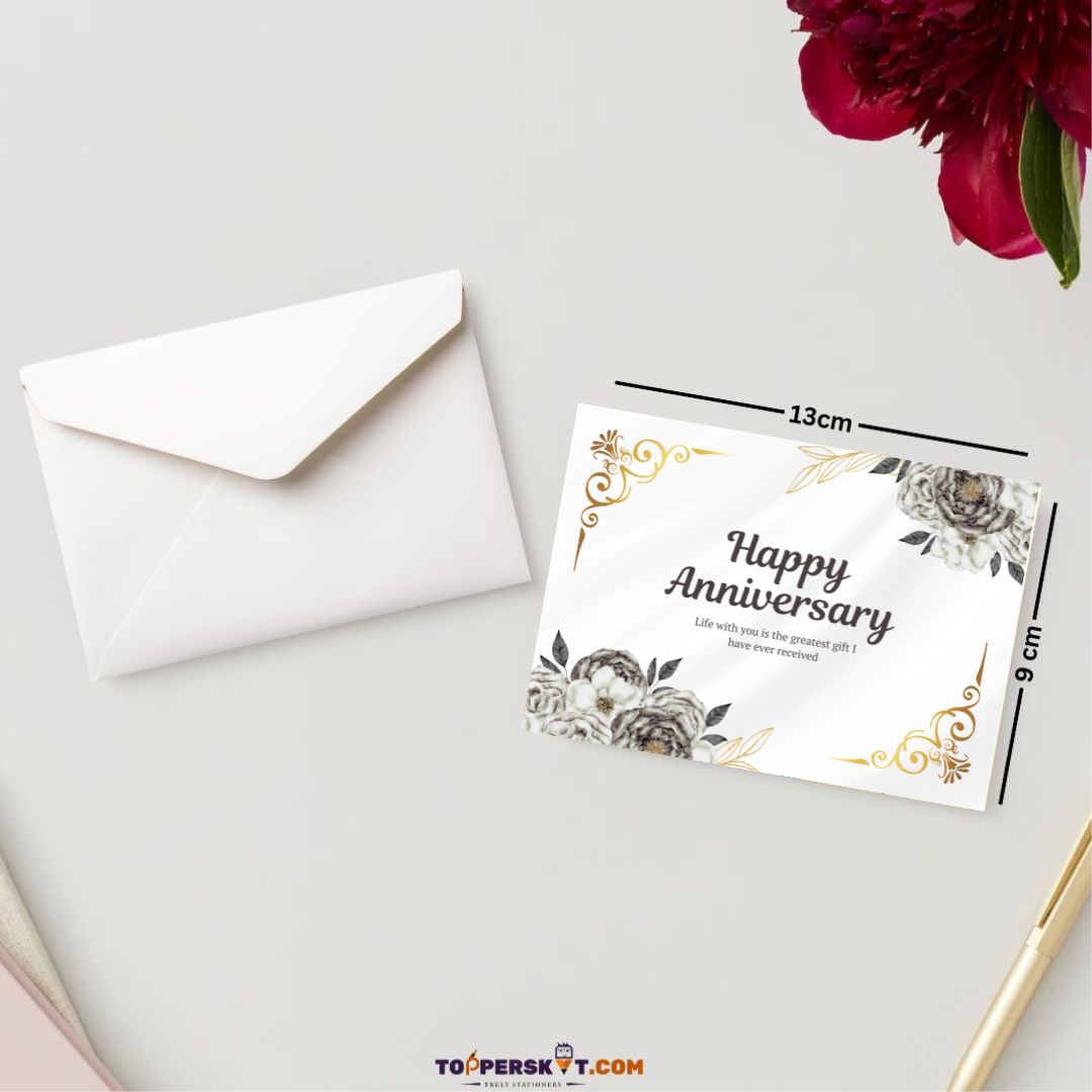 Premium Anniversary Greeting Card with Envelope 300 GSM Cold-Pressed Paper (Pack of 1)