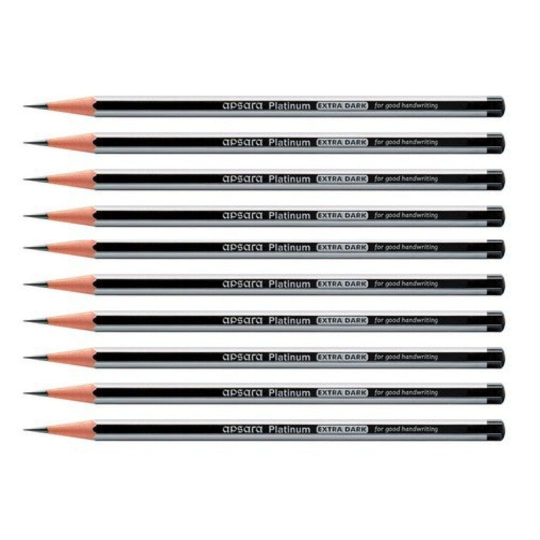 Apsara Platinum Extra Dark Pencils : Elevate Your Writing ( Pack Of 10 ) - Topperskit LLP