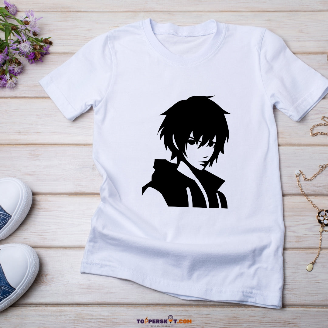 White Printed T-Shirt – Stylish & Comfortable - Size: Small (Pack f 1)