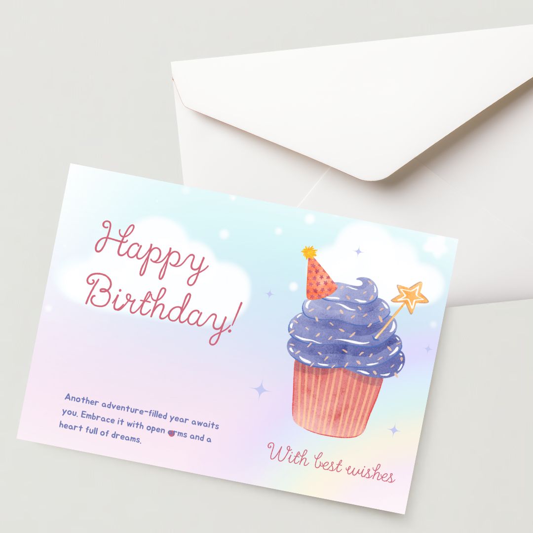 Premium Birthday Card with Envelope 300 GSM Cold-Pressed Paper (Pack of 1)