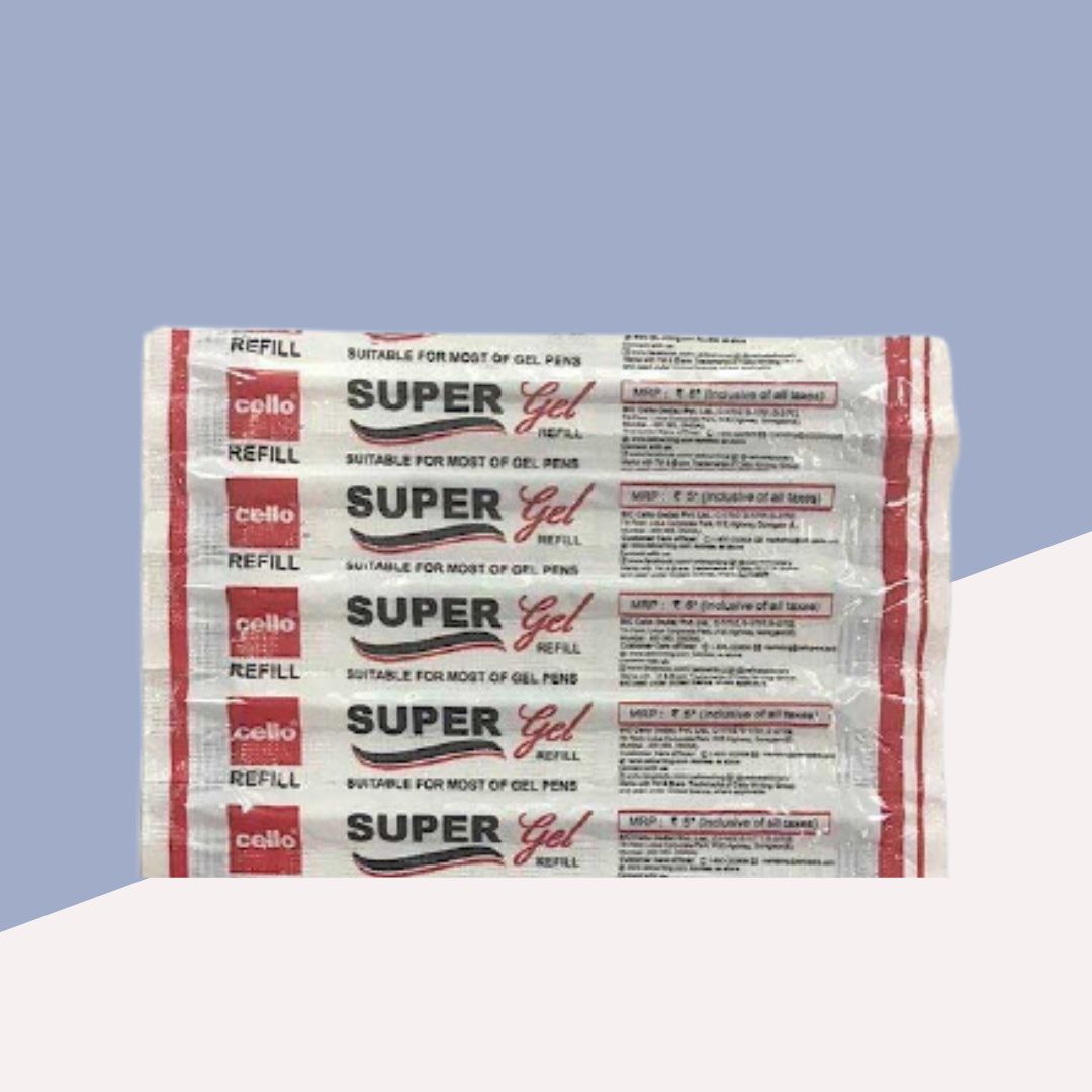 Cello Super Gel Refill – Blue : Elevate Your Writing ( Set of 5 ) - Topperskit LLP