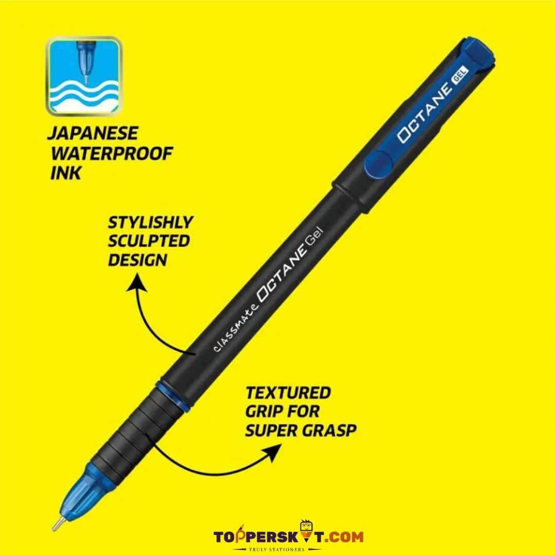 Classmate Octane Gel Pen – Black: Elegance in Writing Precision with Japanese Waterproof Ink ( Pack of 1 ) - Topperskit LLP