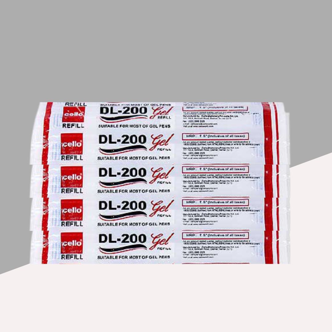 Cello DL-200 Gel Refill - Black : for Smooth and Precise Writing ( Set of 5 ) - Topperskit LLP