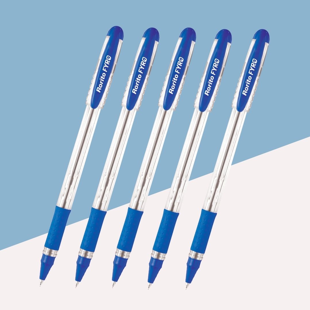 Rorito Fyro Ball Pen – Blue: A Symphony of Precision and Comfort ( Pack of 5 ) - Topperskit LLP
