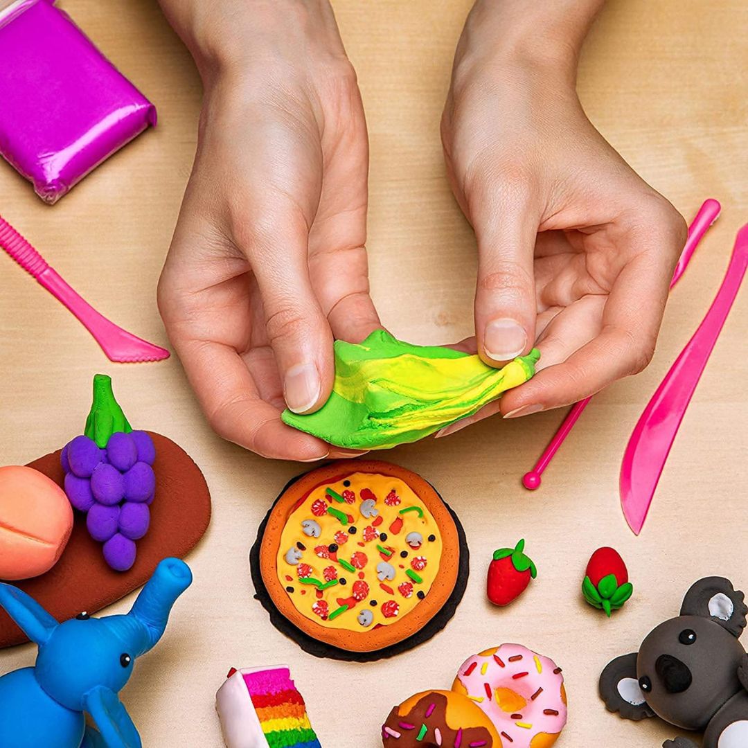 Air Dry Clay – Vibrant Colours: Safe, Fun, and Fancy Modelling Clay for Creative Play ( Pack of 12 ) - Topperskit LLP