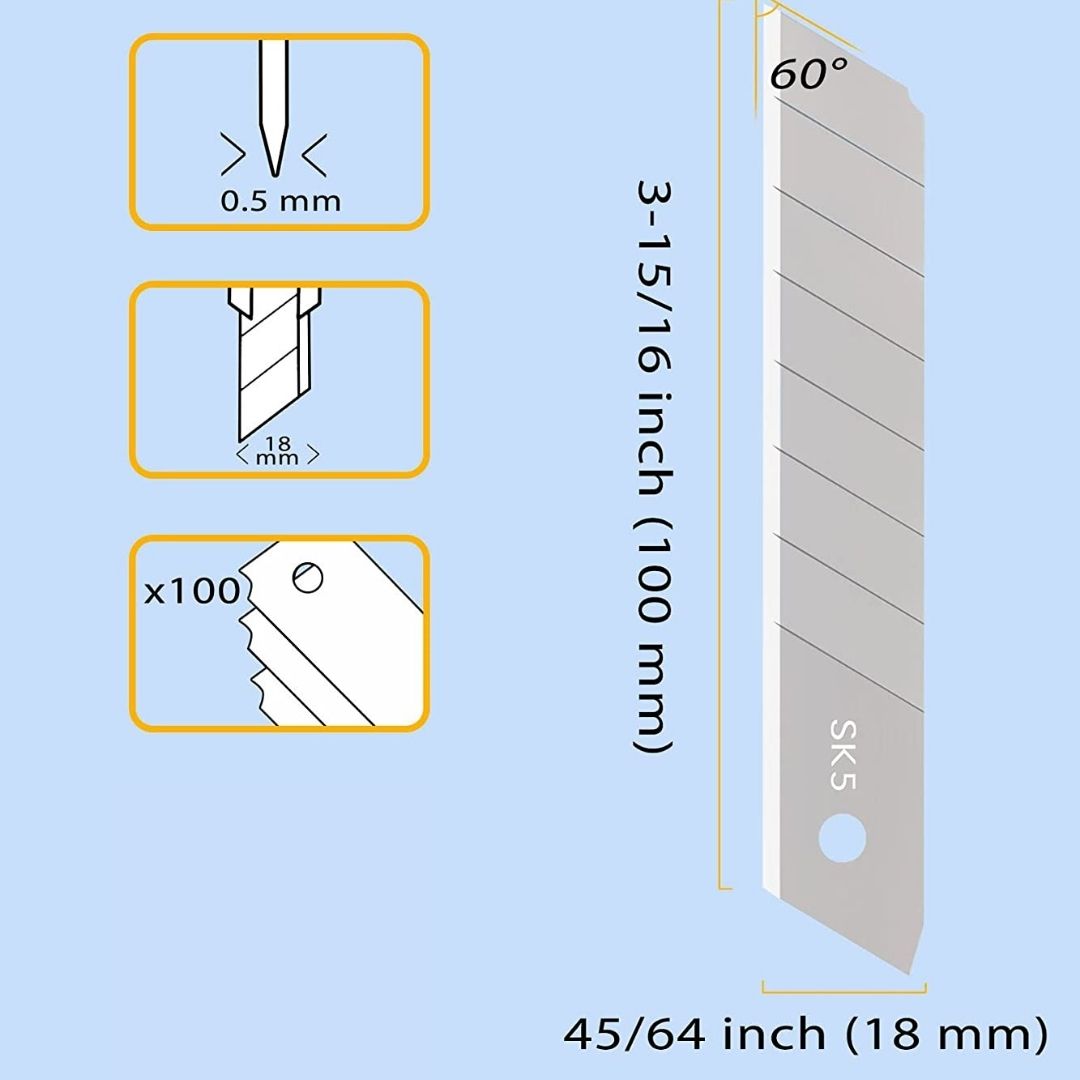 Heavy Duty Paper Cutter Blades – Big: Versatile Precision with  Snap-Off Blades for Household, Office, and Industrial Use ( Pack of 10 ) - Topperskit LLP
