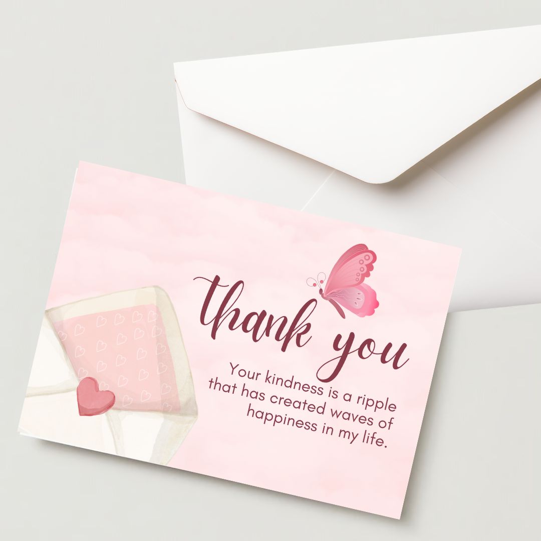 Thank You greeting Card - Premium 300 GSM Paper with Envelope (Pack of 1)
