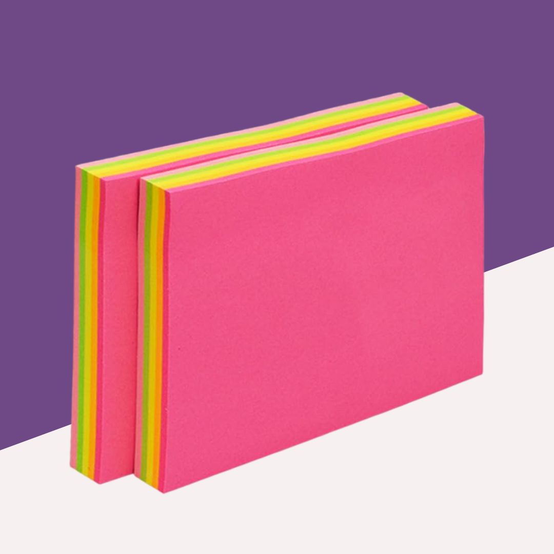 Colorful Sticky Notes - 3 inch x 4 inch : Keep your work organised ( Pack of 1 ) - Topperskit LLP