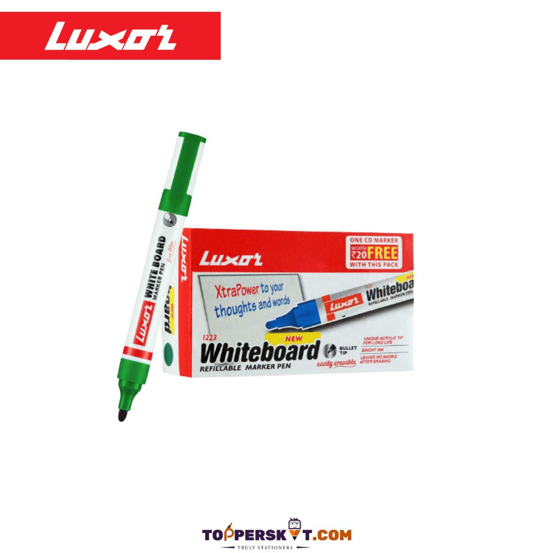 Luxor Whiteboard Marker-Green : Effortless Writing, Easy Erasability ( Pack of 1 ) - Topperskit LLP