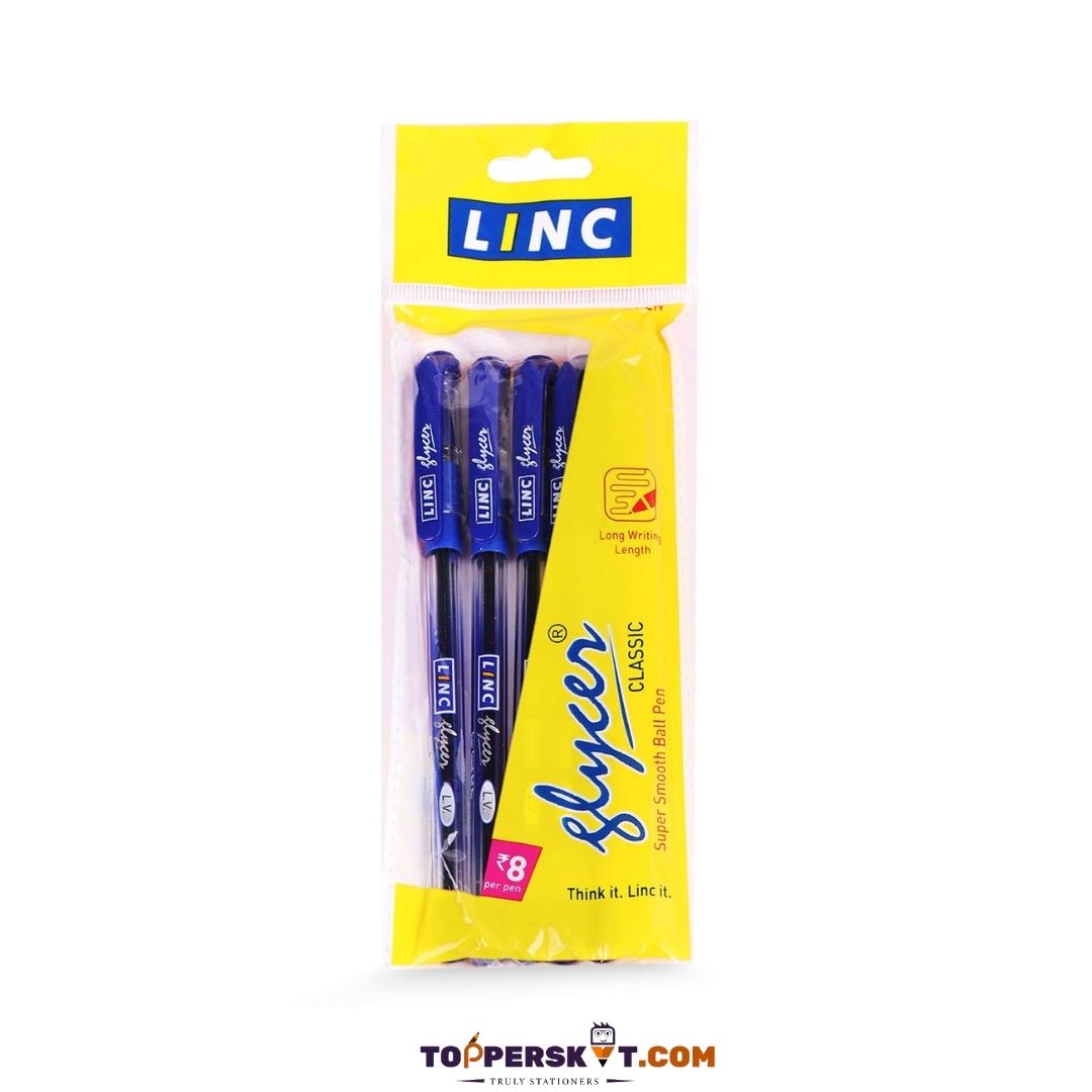 Linc Glycer Ball Pen – Blue: Effortless Writing with Fast Flowing Ink Technology ( Pack of 1 ) - Topperskit LLP