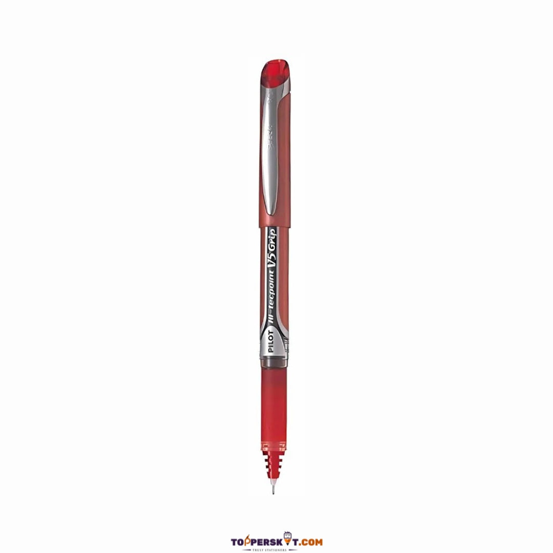 Pilot Hi-Tecpoint V5 Grip Roller Ball Pen - 0.5mm Extra Fine-Red (Pack of 1)