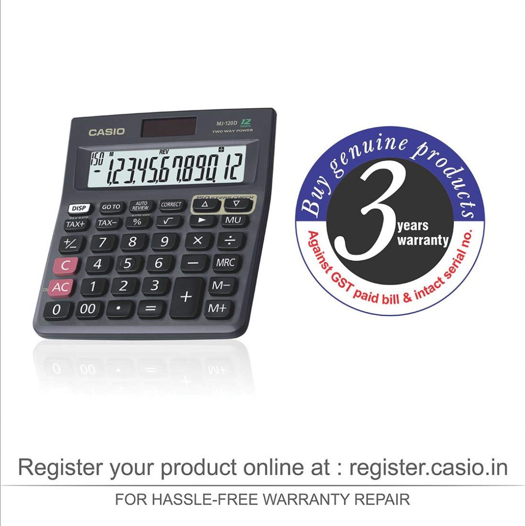Casio MJ-120D Desktop Calculator - Streamlined Precision for Business Professionals ( Pack of 1 ) - Topperskit LLP