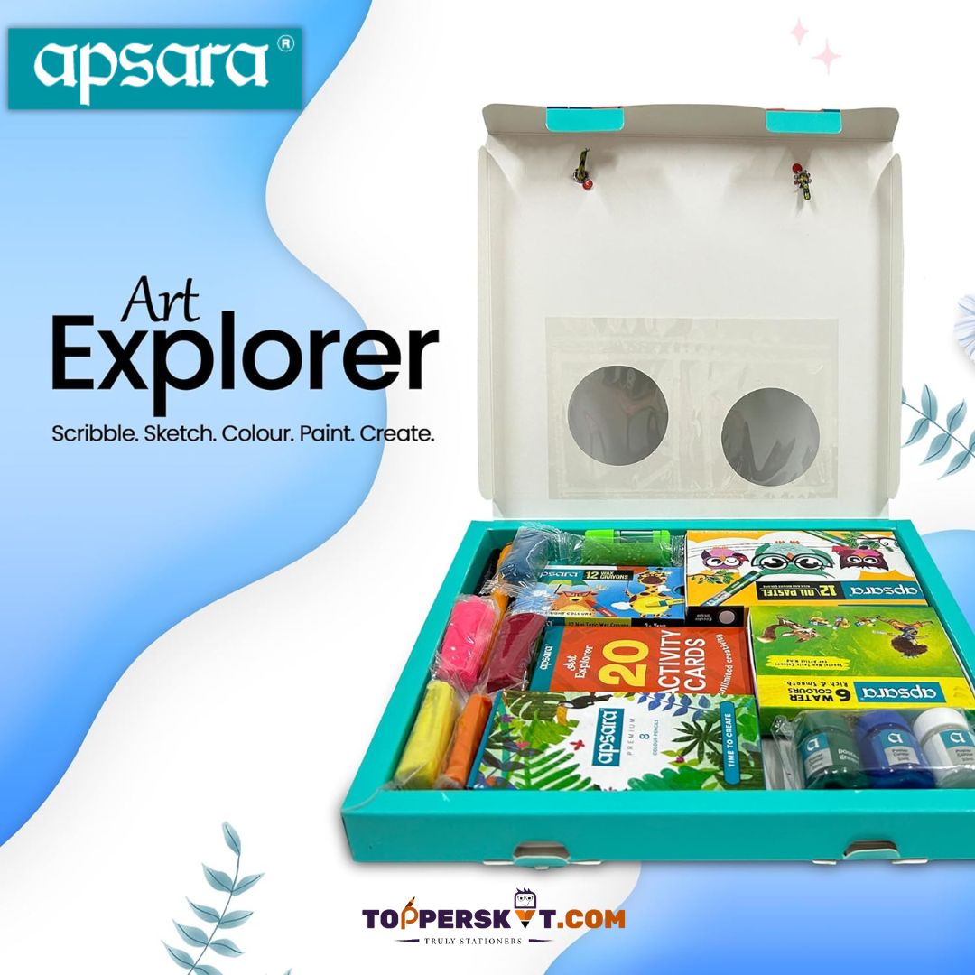 Apsara Art Explorer Kit with Bear & Penguin Storybook: Adventure Awaits, 20 Activities and Art Tools for Kids ( Pack Of 1 ) - Topperskit LLP