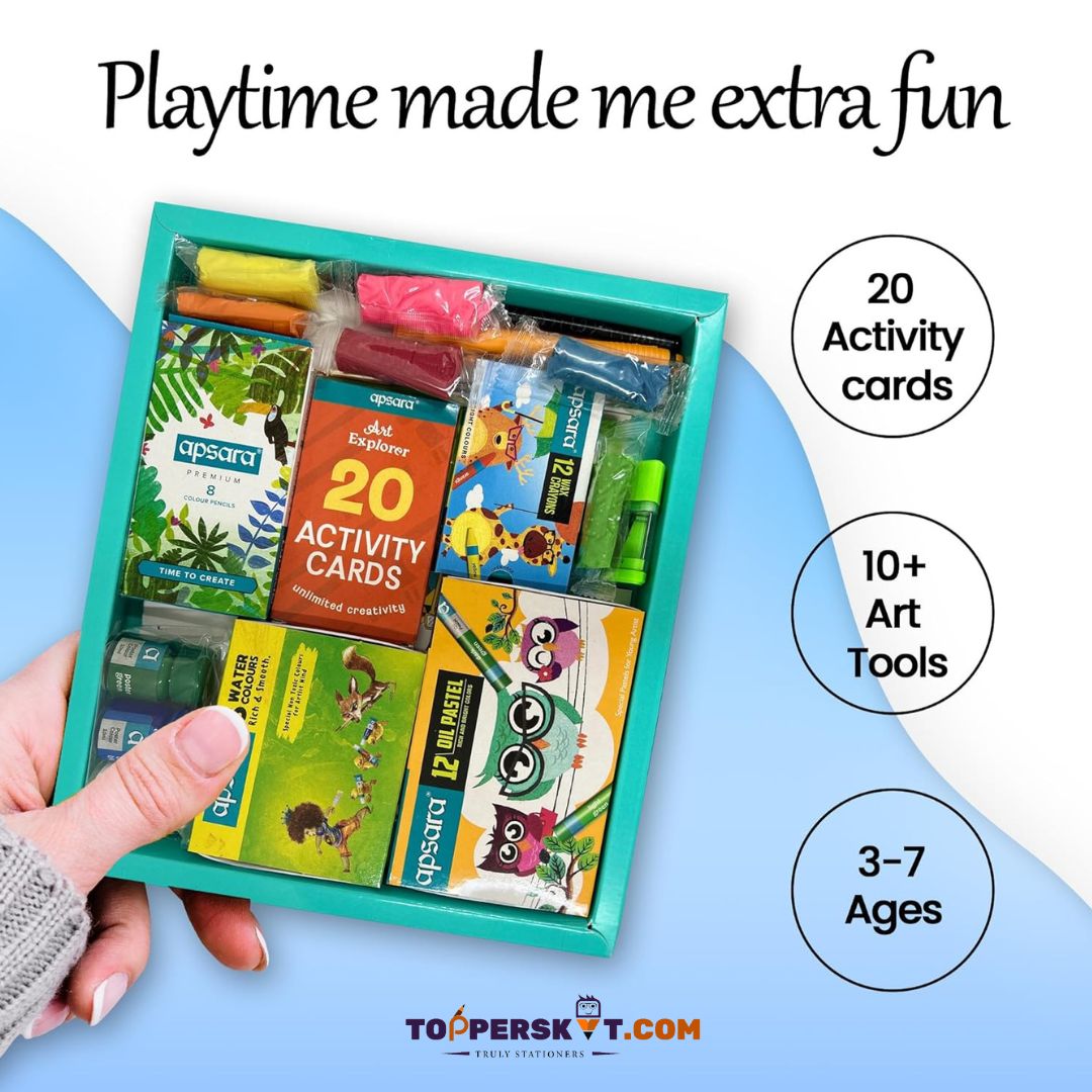 Apsara Art Explorer Kit with Bear & Penguin Storybook: Adventure Awaits, 20 Activities and Art Tools for Kids ( Pack Of 1 ) - Topperskit LLP