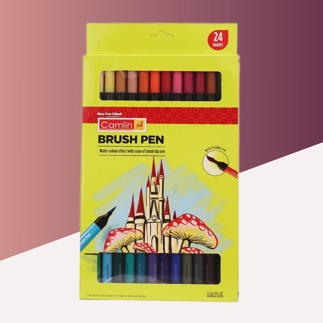 Camlin ColorSplash Brush Pen: Vibrant Watercolor Shades for Effortless Artistry ( Pack Of 24 ) - Topperskit LLP