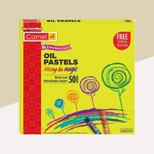 Camel Oil Pastels - Multicolour  : Vibrant Colors, Premium Quality, and Exclusive Contest Entry Coupon Inside! ( Pack of 50 ) - Topperskit LLP