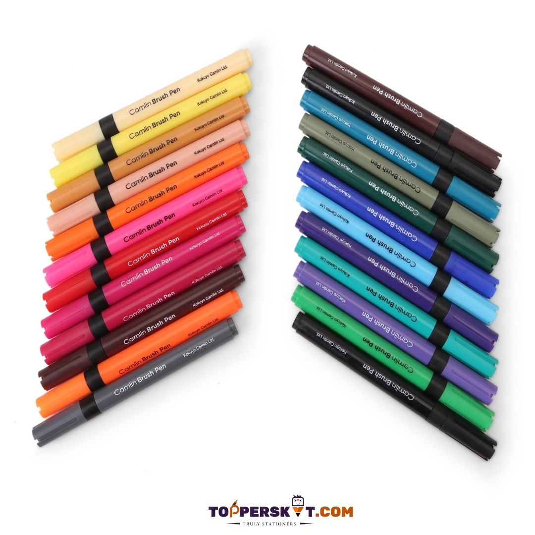 Camlin ColorSplash Brush Pen: Vibrant Watercolor Shades for Effortless Artistry ( Pack Of 24 ) - Topperskit LLP
