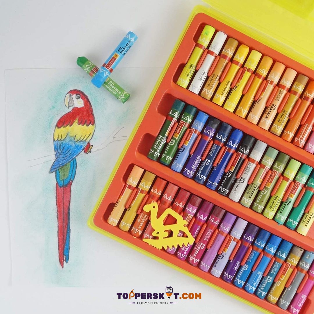 Camel Oil Pastels - Multicolour : Vibrant Colors, Premium Quality, and Exclusive Contest Entry Coupon Inside! ( Pack of 50 ) - Topperskit LLP