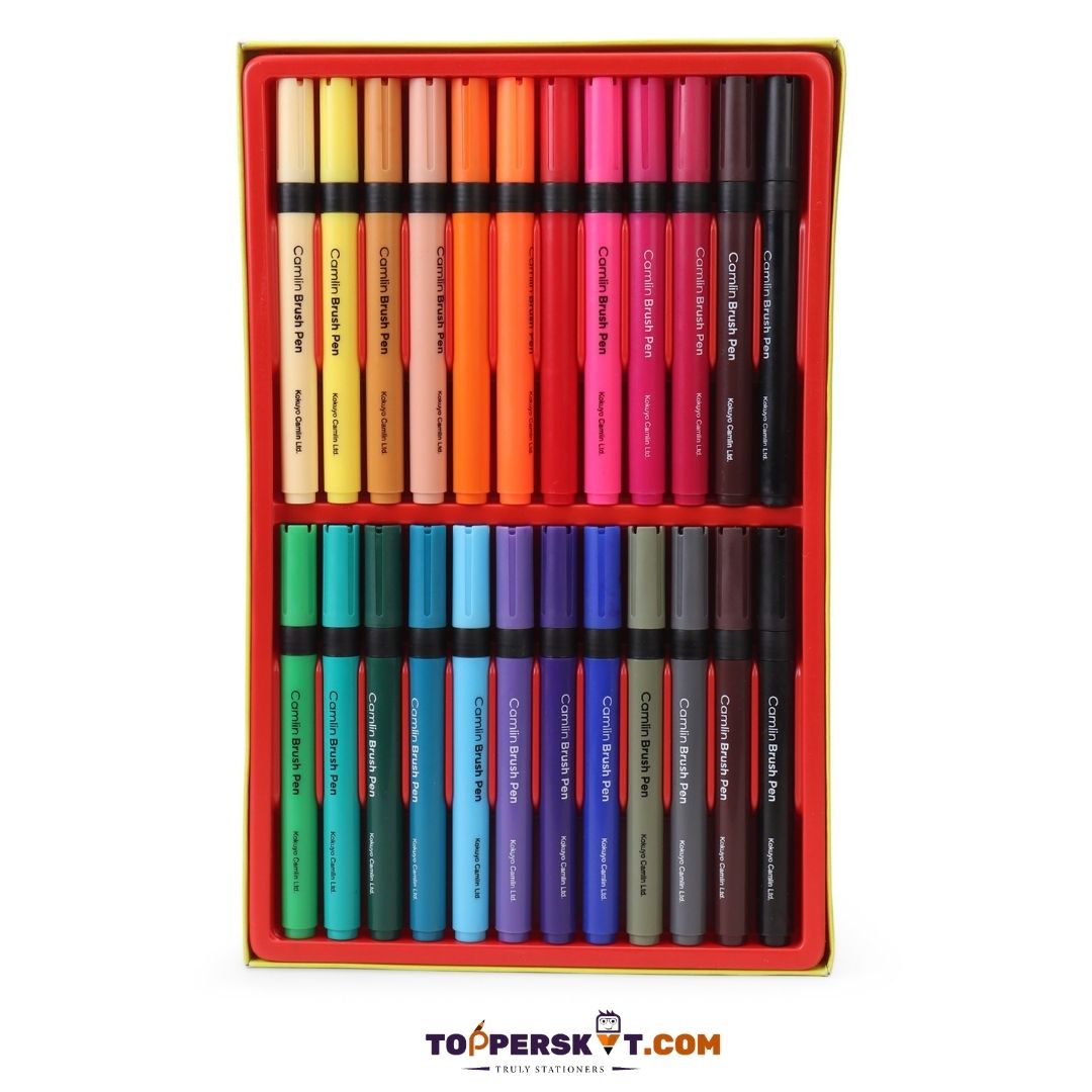 Camlin ColorSplash Brush Pen: Vibrant Watercolor Shades for Effortless Artistry ( Pack Of 24 ) - Topperskit LLP