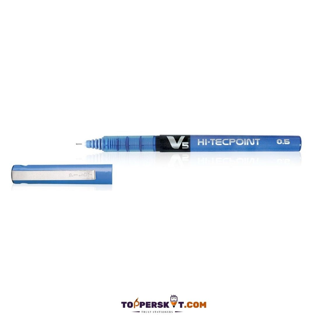 Pilot V5 Hitech Point Gel Pen – Blue: Precision Redefined with Japanese Technology ( Pack of 1 ) - Topperskit LLP