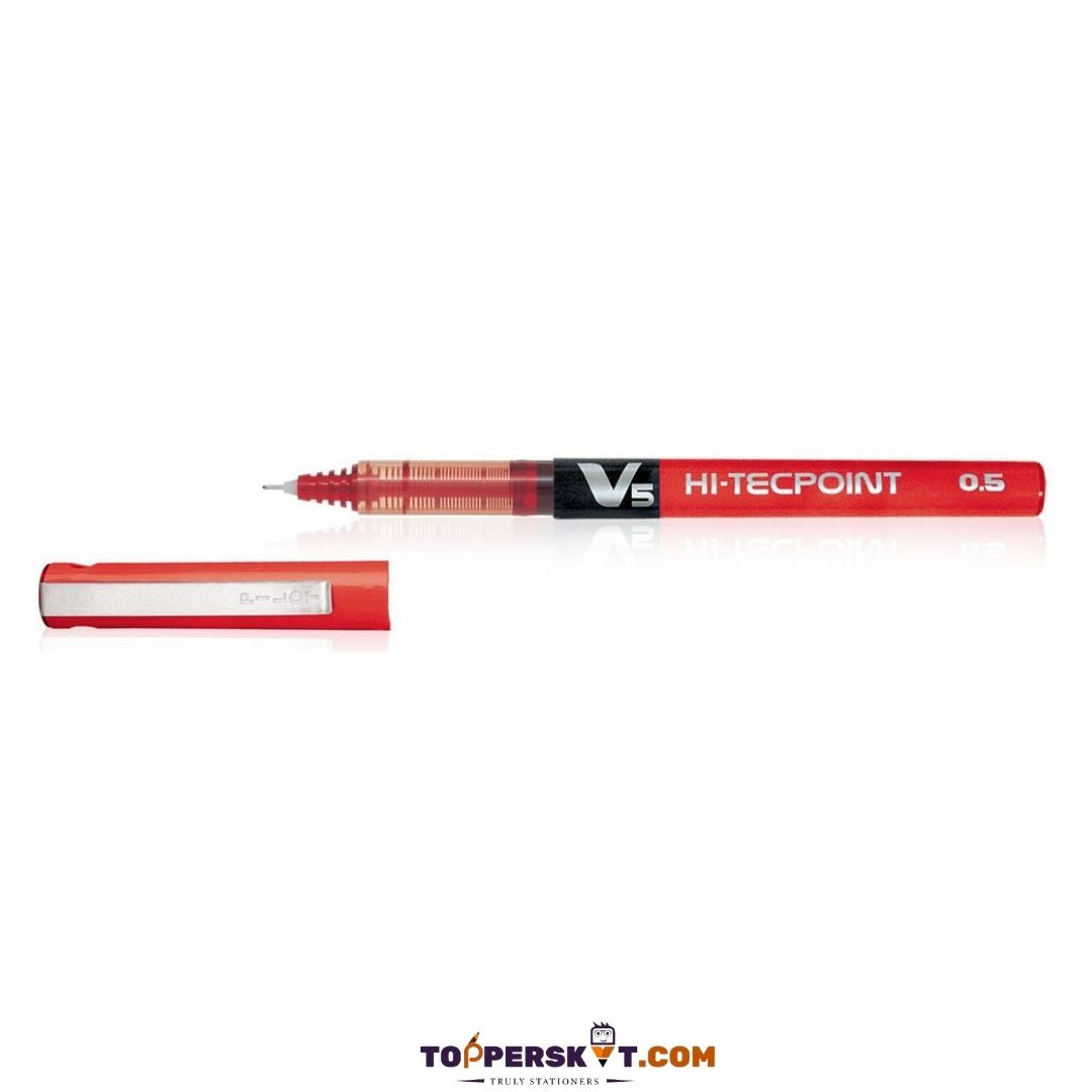 Pilot V5 Hitech Point Gel Pen – Red : Precision Redefined with Japanese Technology ( Pack of 1 ) - Topperskit LLP