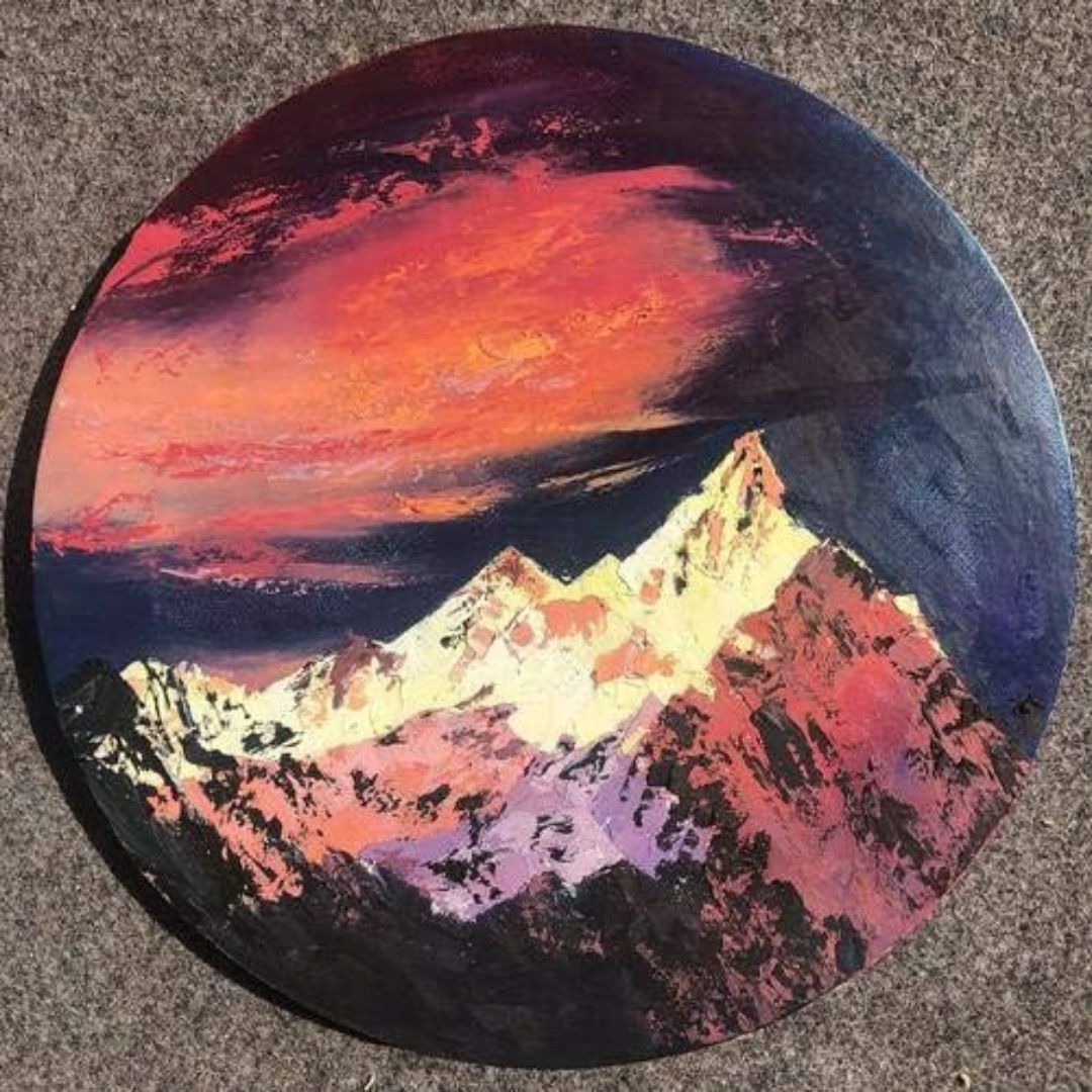 Camel Round Stretched Canvas - 8 x 8 inches : Unleash Your Creativity on a Premium Canvas (Pack of 1) - Topperskit LLP