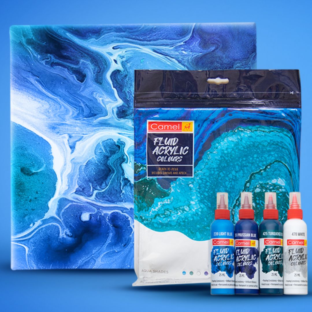 Camel Aqua Fluid Art Kit: Create Stunning Masterpieces with Ease ( Pack of 1 ) - Topperskit LLP