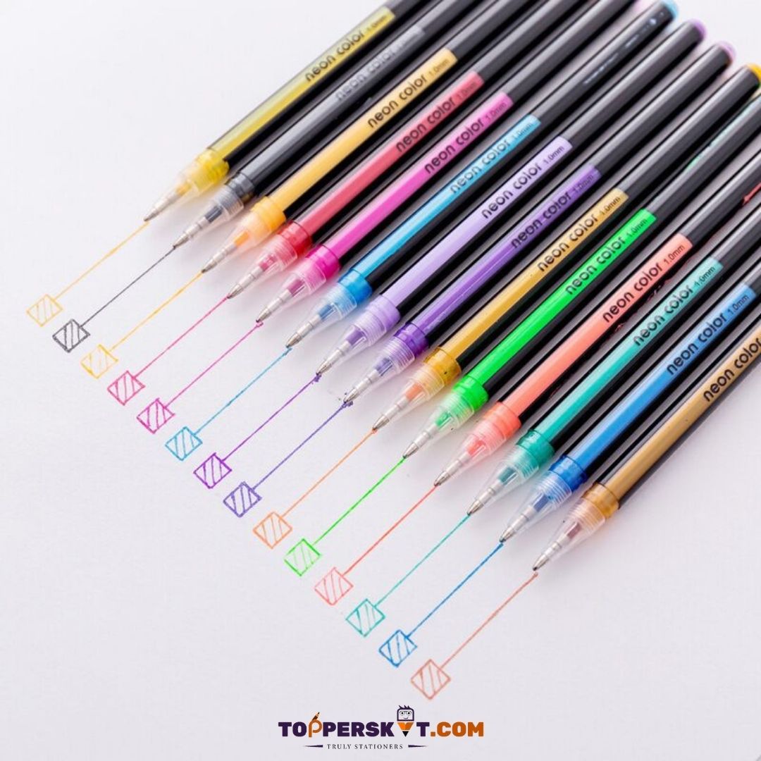 Neon Colour Gel Pen Set : Vibrant Variety ( Pack of 48 ) - Topperskit LLP