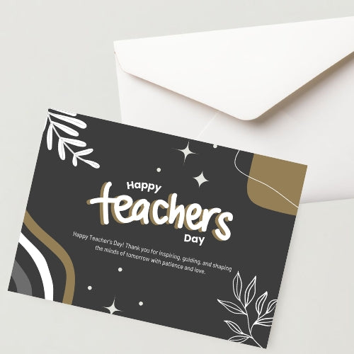 Premium Teacher's Day Greeting Card-300 GSM Cold Pressed Paper With 1 Envelope