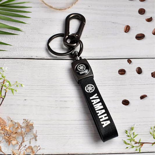 Yamaha Keychain - Black Leather Hook Keychain (Pack of 1)